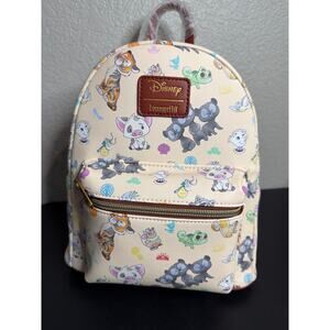 Loungefly Disney Princess Sidekicks All Over Print Mini Backpack NWT